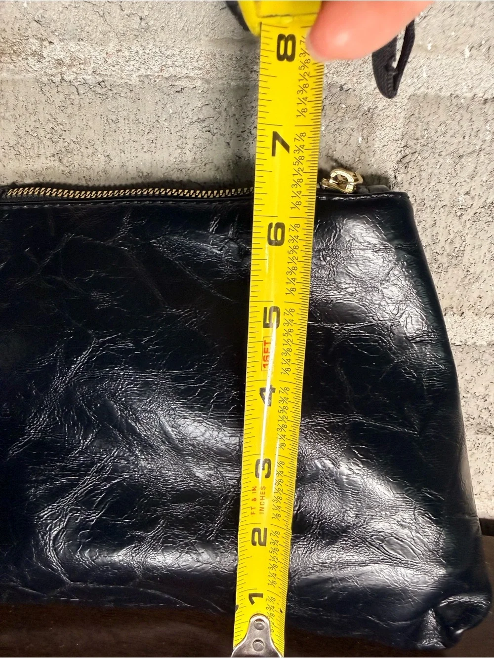 Large Black Slouchy Hobo Shoulder Bag w/ Matching Zip Wristlet Faux Leather